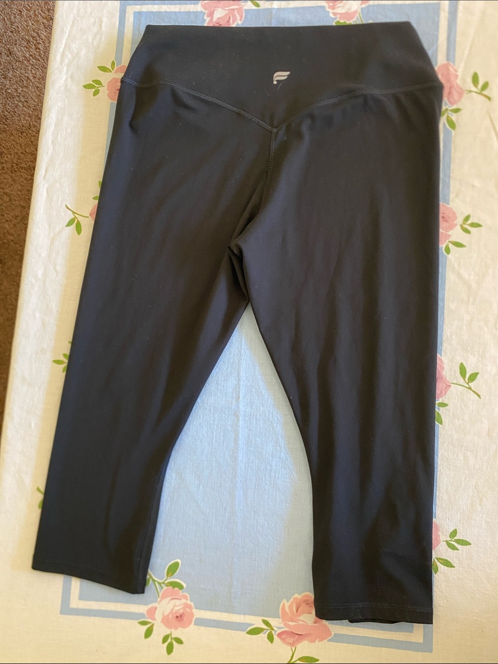 Fabletics Black Capri Leggings with Logo